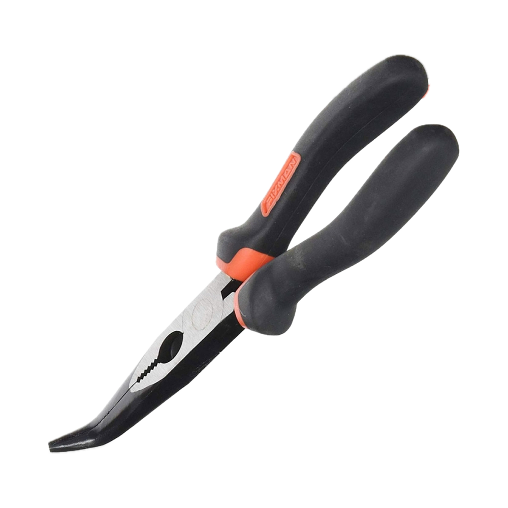 Cr-V Industrial Long Curved Nose Pliers