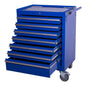 Lockable tool cabinet with 7 drawers on wheels