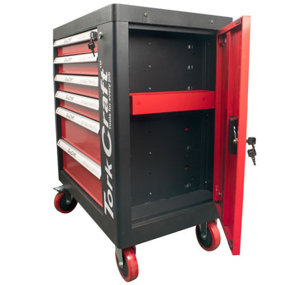 184-Piece 6-Drawer 1-Door Tool Cabinet with Wheels