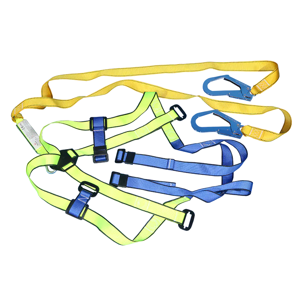 Arnês de corpo inteiro com cordão duplo com gancho de andaime