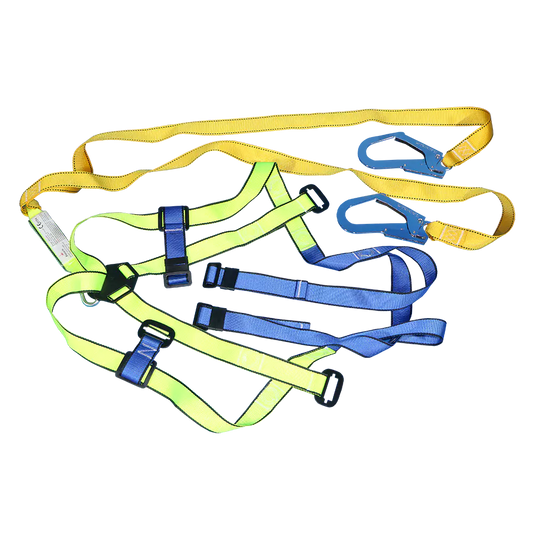 Arnês de corpo inteiro com cordão duplo com gancho de andaime