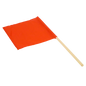 Red flag with wooden handle