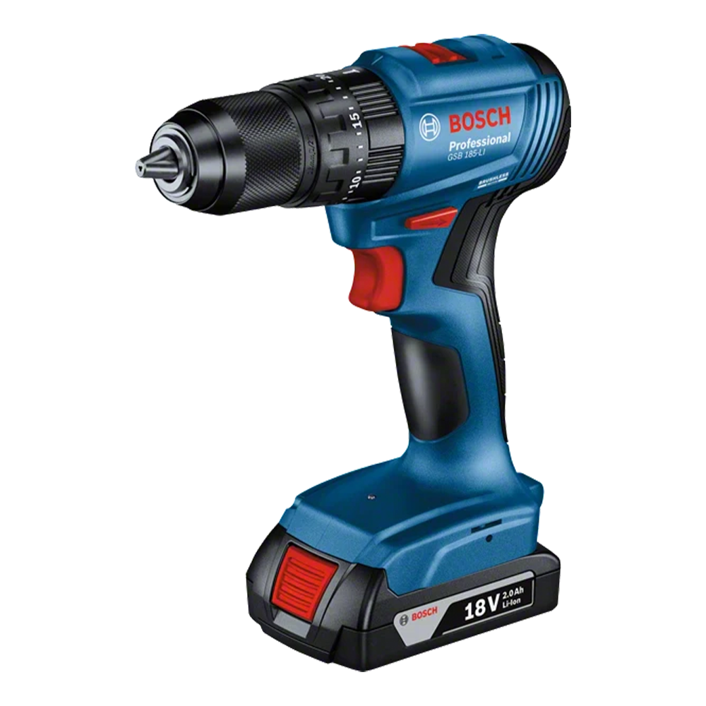 GSB 185-Li Professional Cordless Drill with 2 x 2.0Ah Batteries and Charger