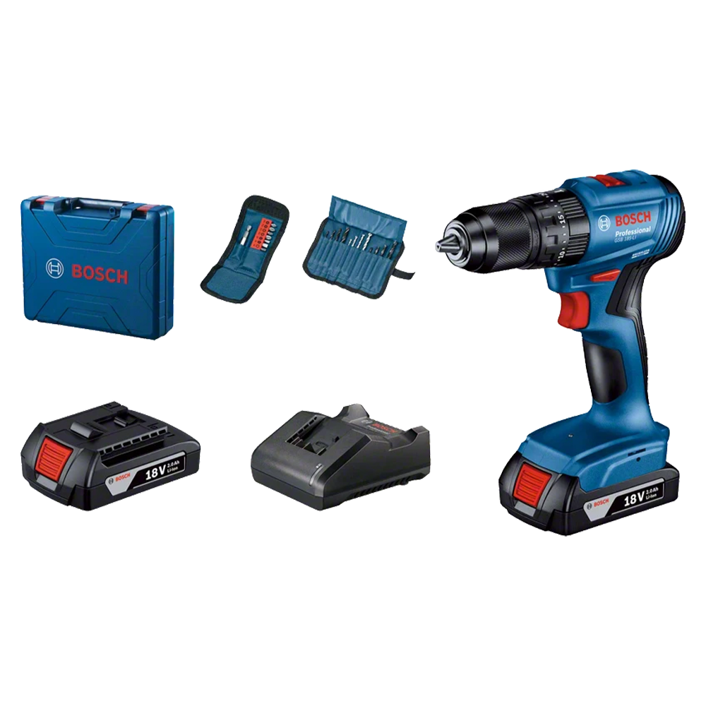 GSB 185-Li Professional Cordless Drill with 2 x 2.0Ah Batteries and Charger