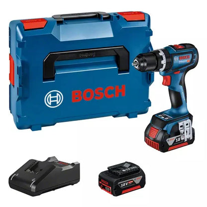 GSB 18V-90 C professional cordless drill with 2 x 5.0Ah batteries and charger