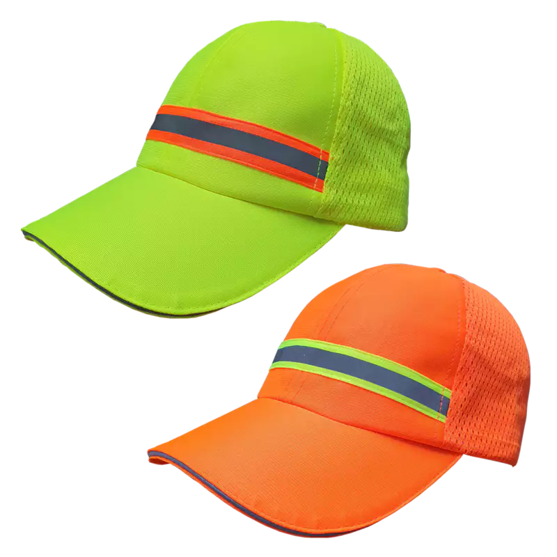 HiViz golf caps with reflective tape