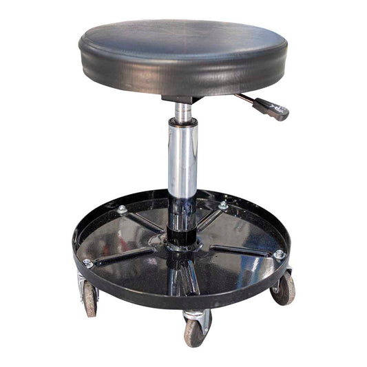 Adjustable round mechanical chair with tool tray