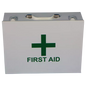 Empty metal box for first aid