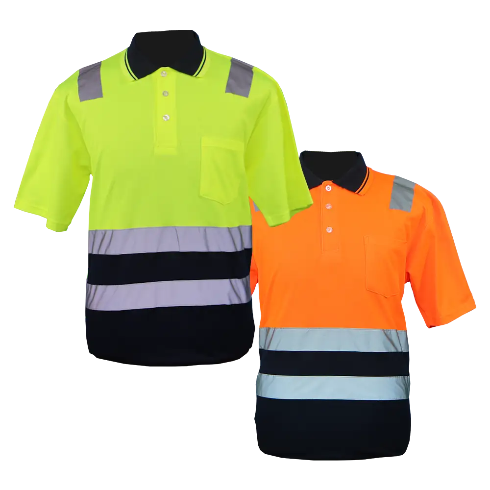 Camisa de golfe Hiviz de dois tons