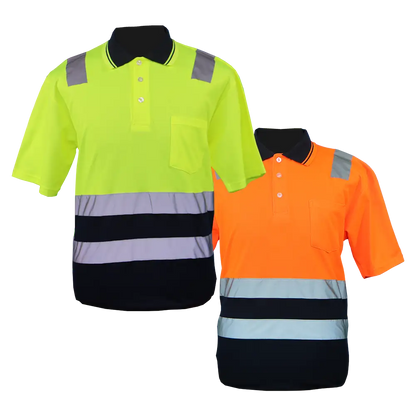 Camisa de golfe Hiviz de dois tons