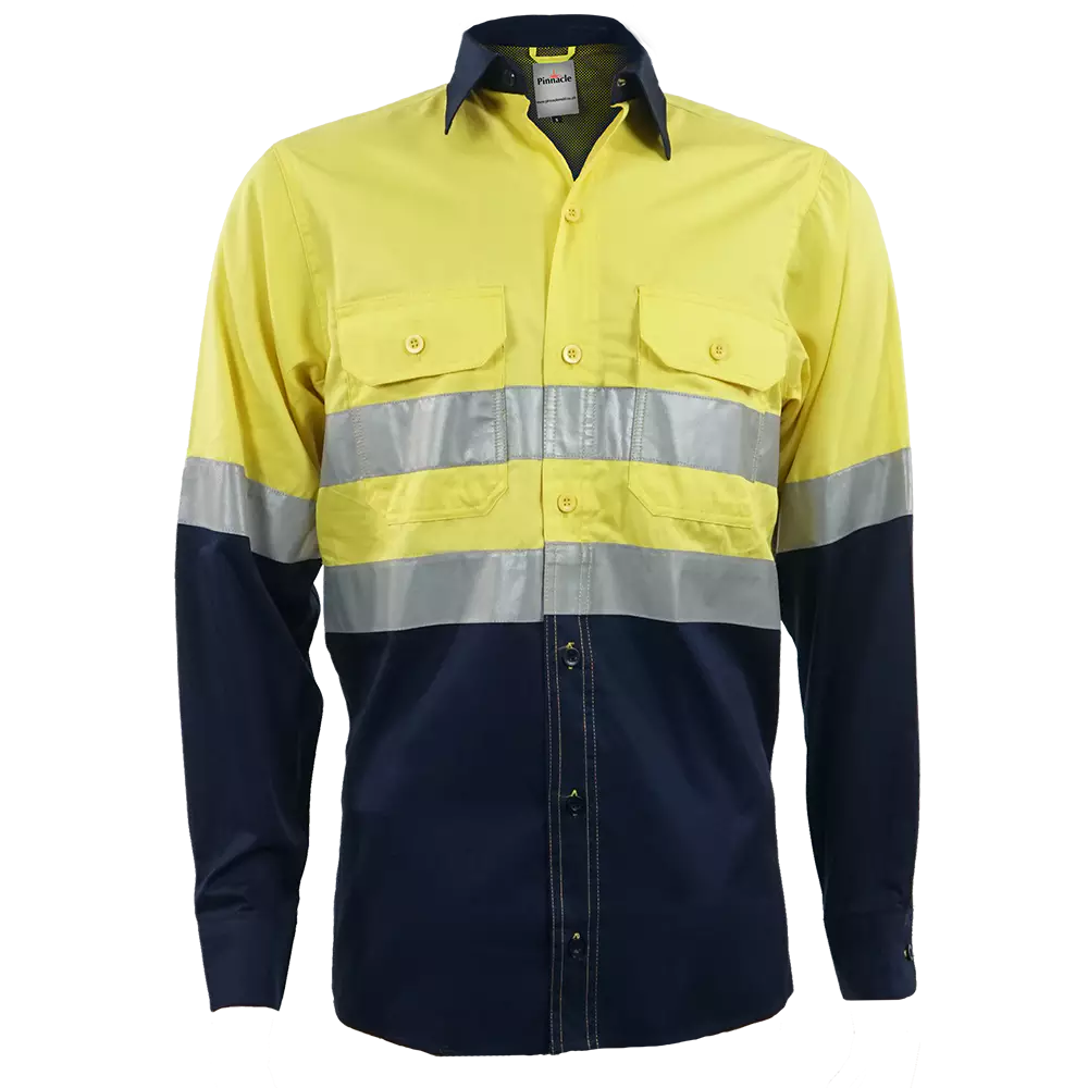 Ventilated mining shirt with reflective tape