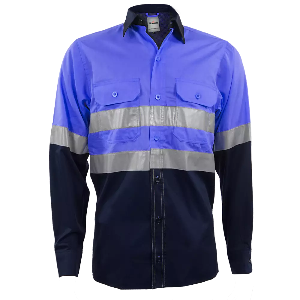 Ventilated mining shirt with reflective tape