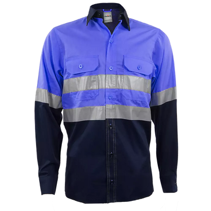 Ventilated mining shirt with reflective tape