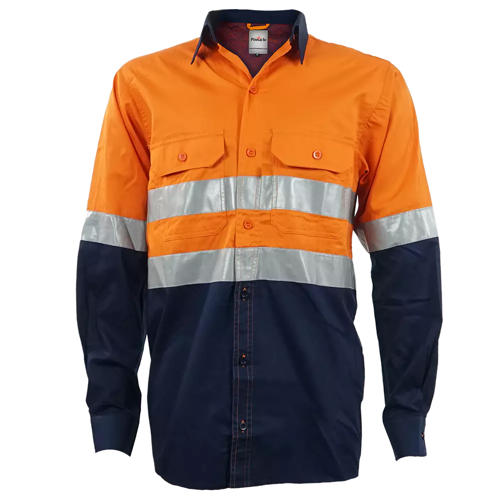 Ventilated mining shirt with reflective tape