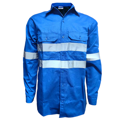 Ventilated mining shirt with reflective tape