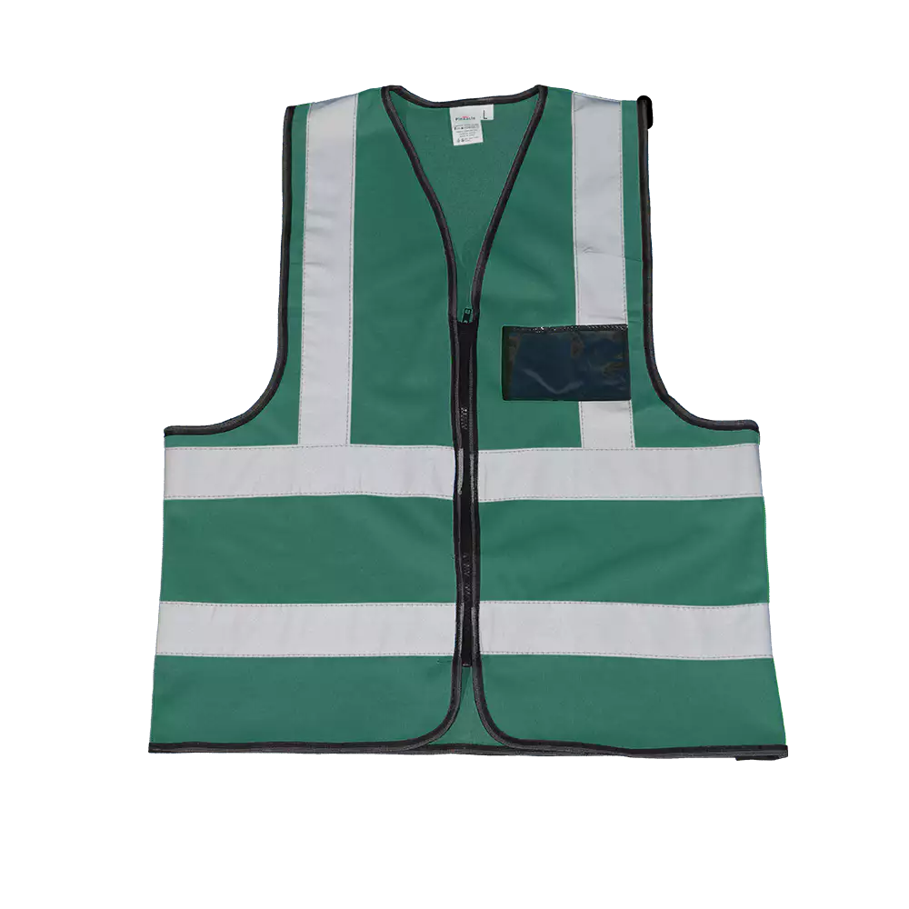 Premium reflective vest with zipper and identification