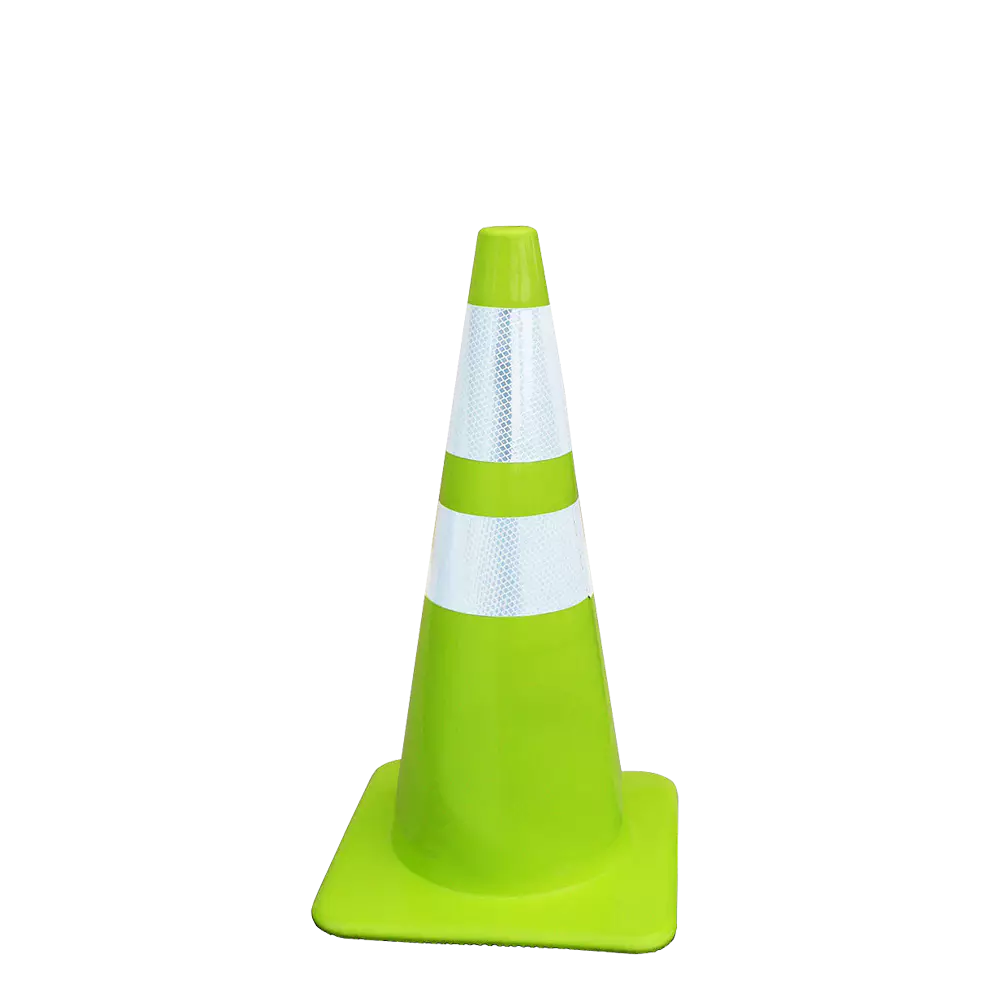 Lime Soft PVC Traffic Cone with Reflective Tape