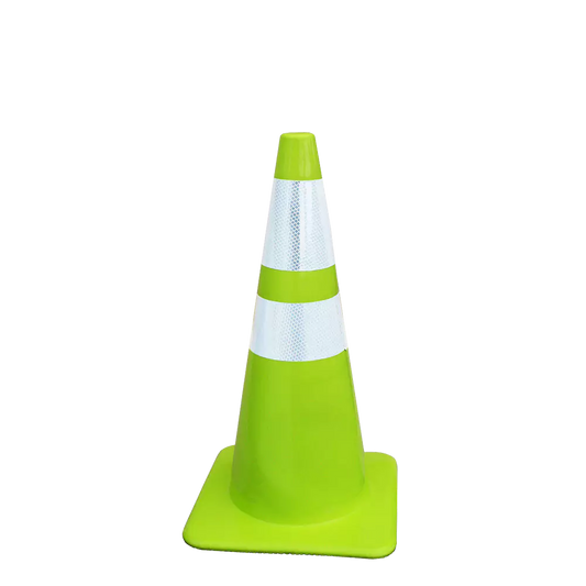 Lime Soft PVC Traffic Cone with Reflective Tape