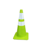 Lime Soft PVC Traffic Cone with Reflective Tape