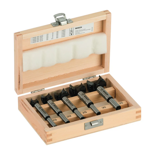 Professional 5 Piece Forstner Drill Bit Set