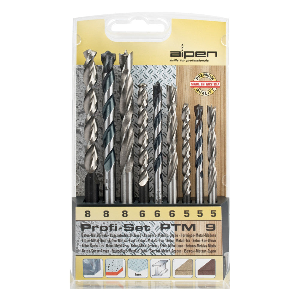 9 Piece HSS Wood and Masonry Drill Bit Set