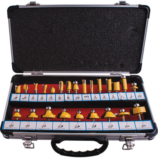 24 Piece Router Bit Set with Aluminum Case