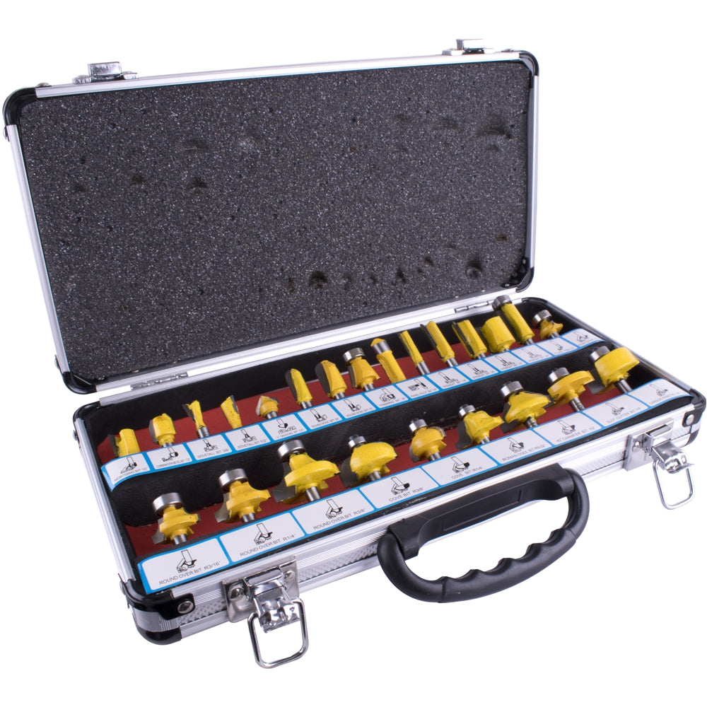 24 Piece Router Bit Set with Aluminum Case