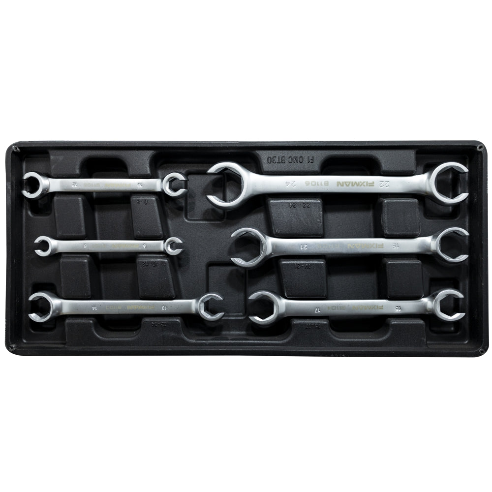 6-Piece Flared Socket Wrench Set with One Tray