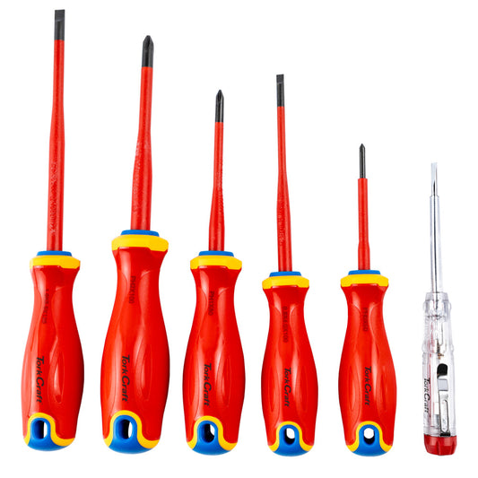 6-Piece Insulated VDE Screwdriver and Electrician Tester Set