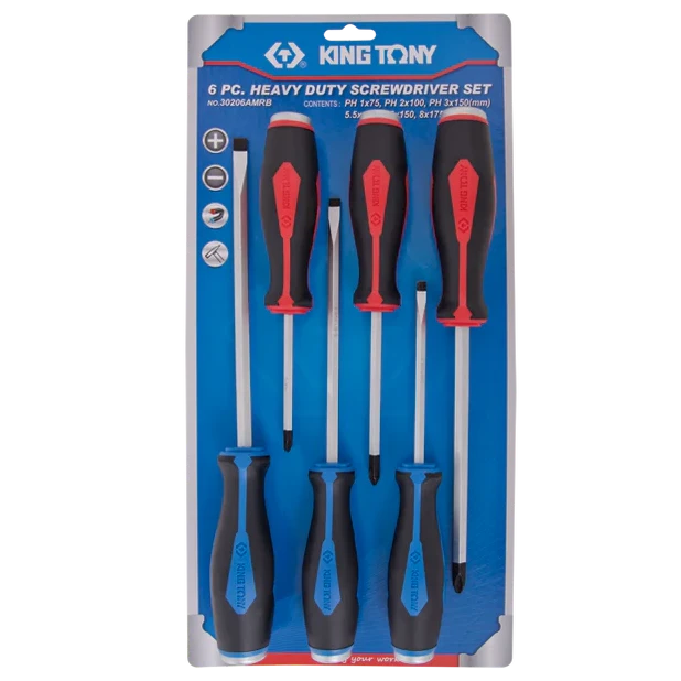 6 Piece Heavy Duty Hex Shank Screwdriver Set