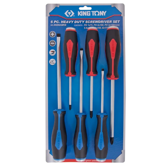 6 Piece Heavy Duty Hex Shank Screwdriver Set