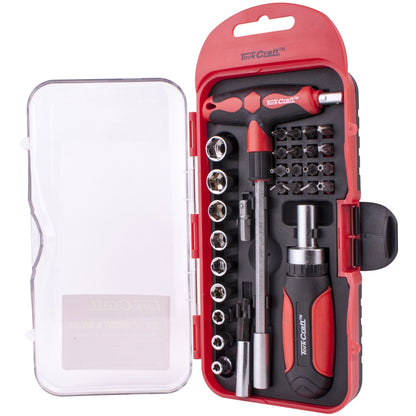 29-Piece T-Handle Ratchet Screwdriver Set