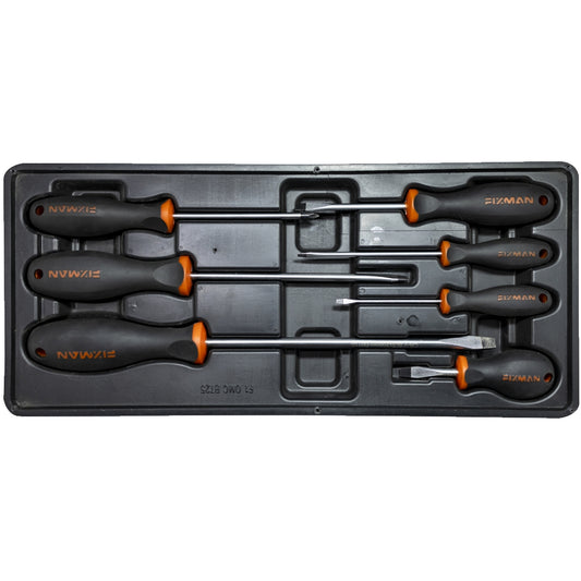 7-Piece Flat Screwdriver Set with a Tray