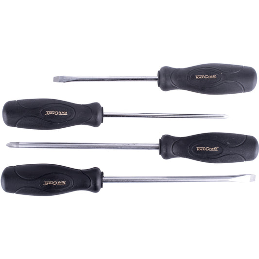 4-Piece Screwdriver Set with Black Handles