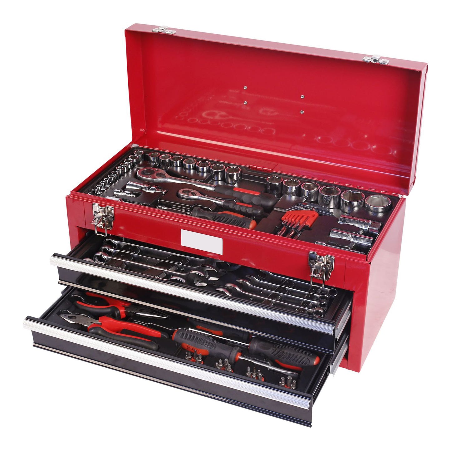 90 Piece Tool Set with Metal Case with Drawers