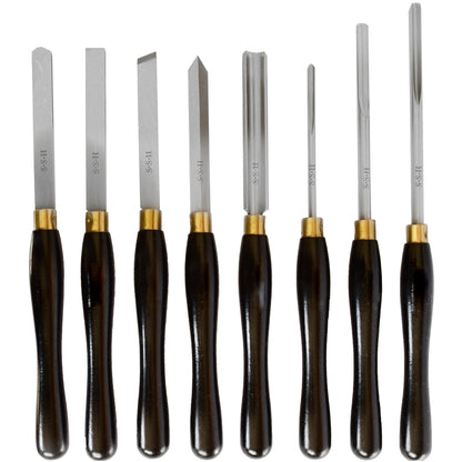 8 Piece HSS Turning Chisel Set in Wooden Box