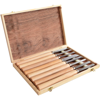 8 Piece Wood Turning Chisel Set in Wooden Box