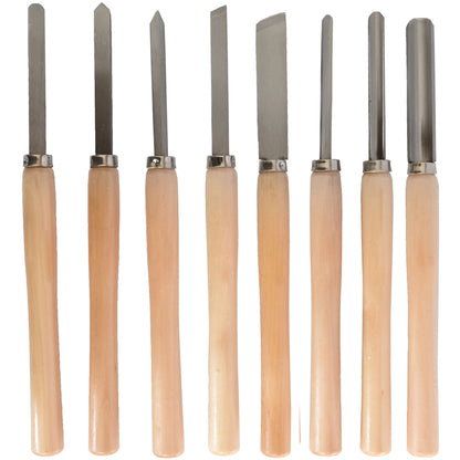 8 Piece Wood Turning Chisel Set in Wooden Box