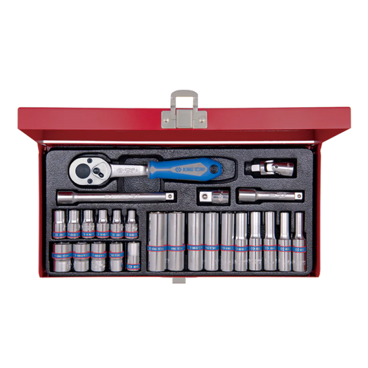 26-Piece 1/4" 4 - 13mm Deep and Standard Socket Set