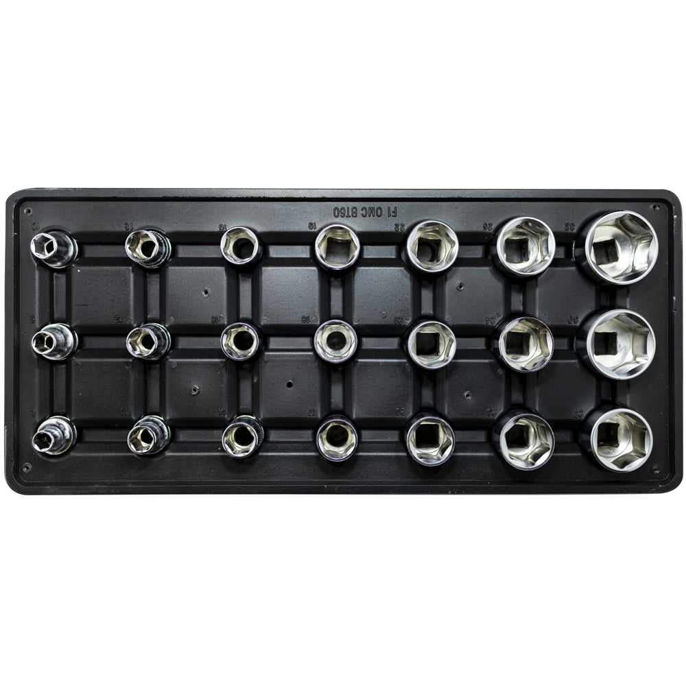 21-Piece Socket Set with One Tray