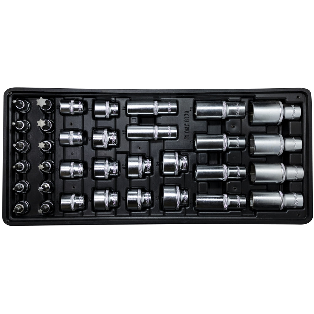 34-Piece Socket Set with One Tray