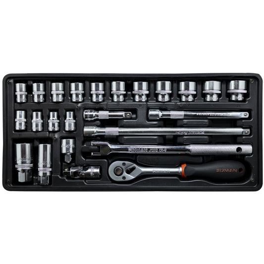 24-Piece Socket and Accessory Set with One Tray