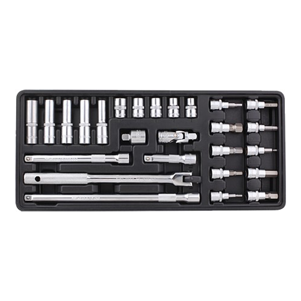 26-Piece Socket and Accessory Set with One Tray