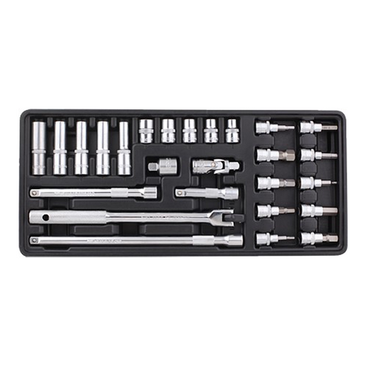 26-Piece Socket and Accessory Set with One Tray