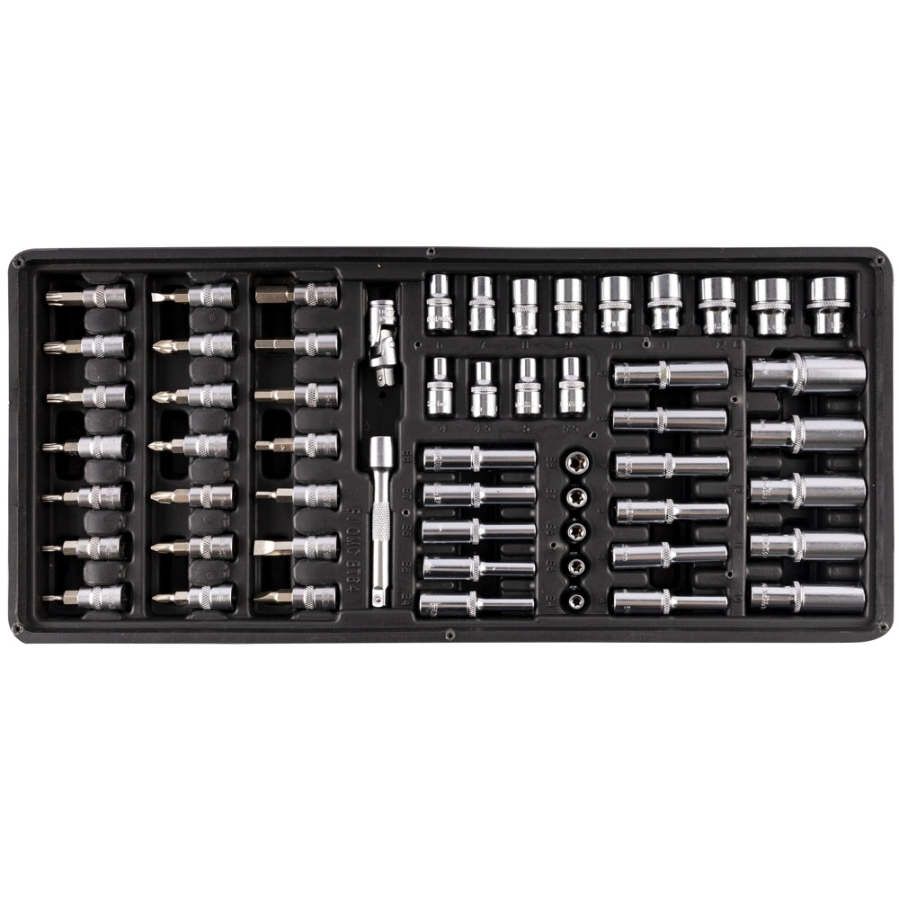 57-Piece Socket and Accessory Set with One Tray