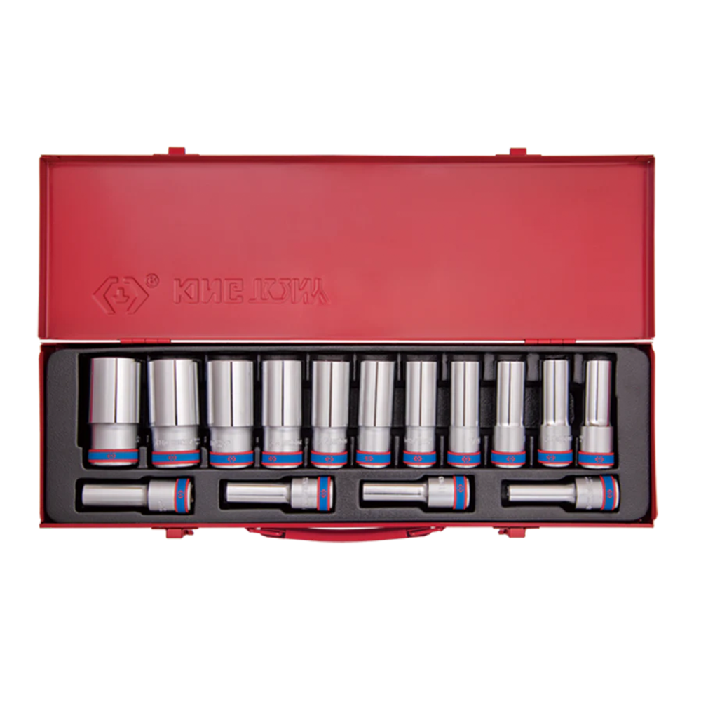 15-Piece 1/2" Drive Socket Set with 12 Bits 10-32mm