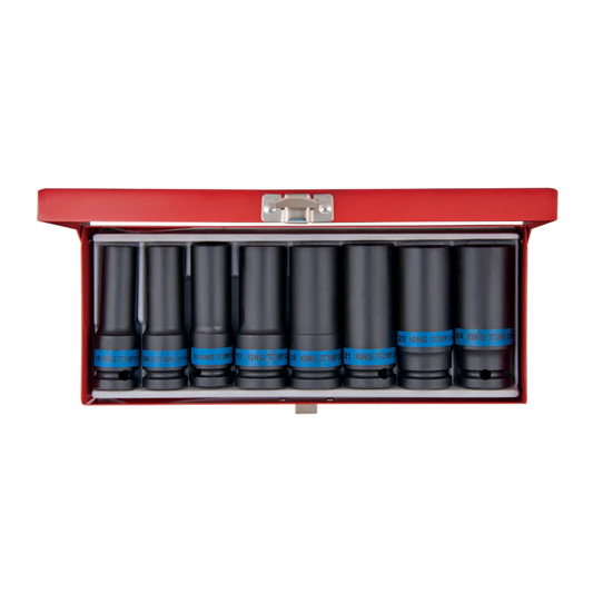 8-Piece 1/2" Impact Socket Set with 6 Bits 12-23mm