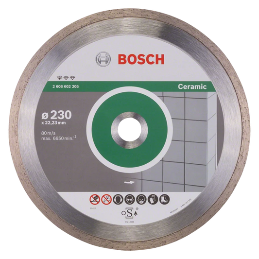 Standard professional cutting disc for ceramics with 7mm continuous edge