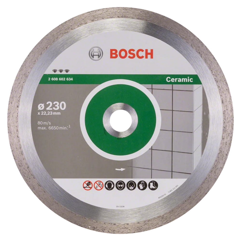 Professional cutting disc for ceramics with 10mm continuous edge