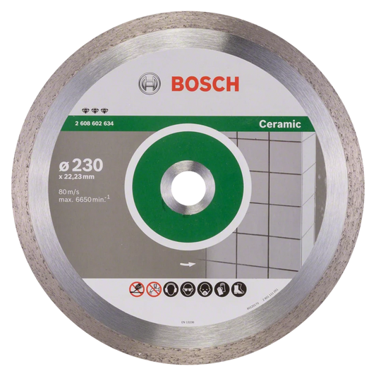 Professional cutting disc for ceramics with 10mm continuous edge